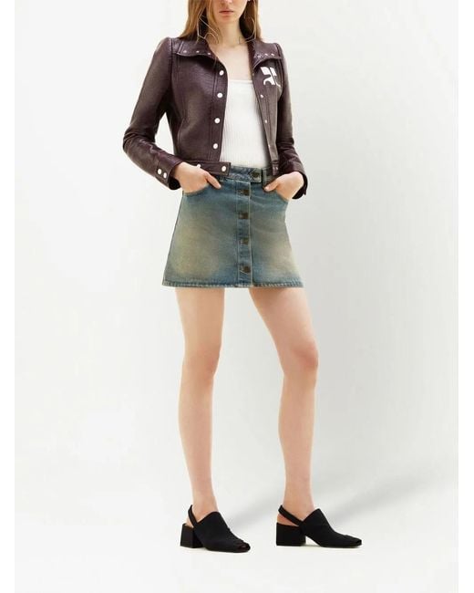 Courreges Brown Chest Logo-patch Shirt Jacket