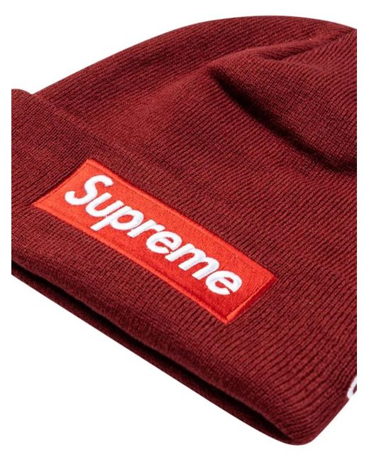 Supreme Red X New Era Box Logo Beanie