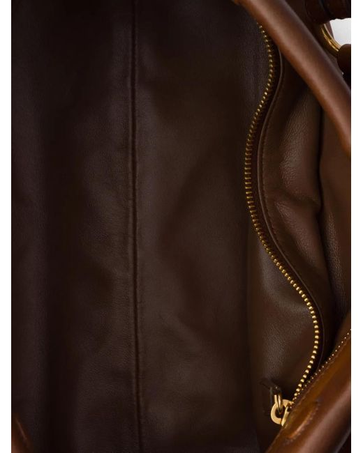 Prada Brown Medium Enchaine Leather Shoulder Bag