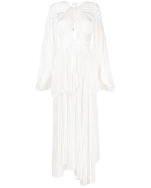 Acler White Finnegan Pleated Dress