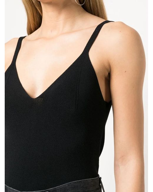 Our Legacy Black Ribbed-Knit Singlet Top