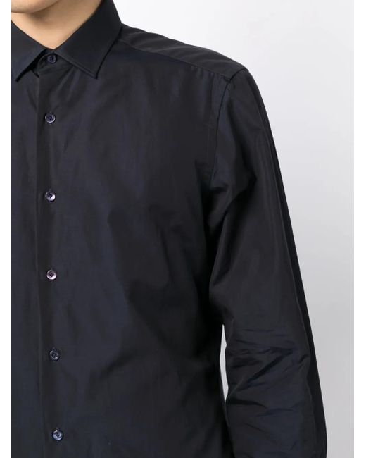 Lanvin Blue Spread-Collar Cotton Shirt for men