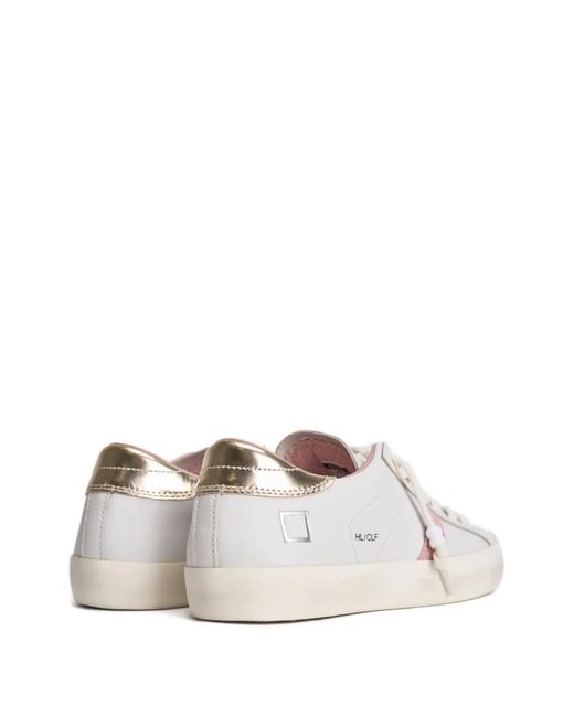 Date White Hl/Clf Side-Stripe Low-Top Sneakers