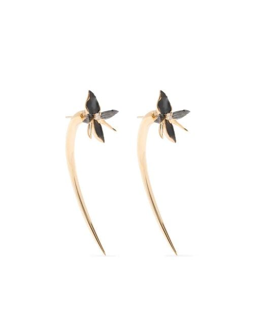 Shaun Leane White Diamond Orchid Hook Earrings
