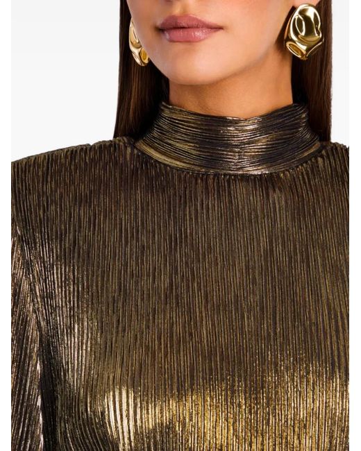 retroféte Brown Freja Pleated Mini Dress