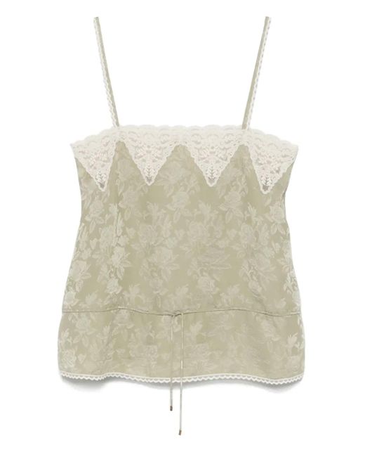 Chloé Top Met Bloemen Jacquard in het Natural
