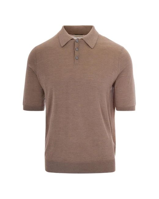 Ballantyne Brown Short-Sleeved Polo Shirt for men