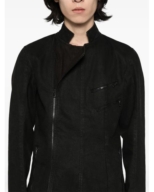 P.L.N. Black Denim Biker Jacket for men