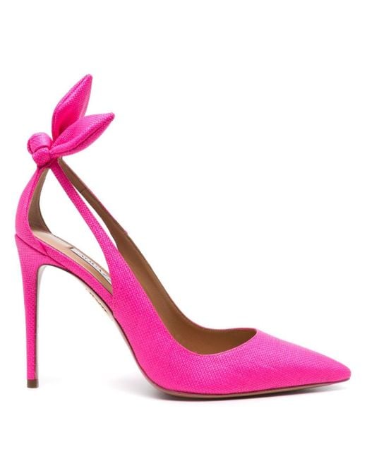 Zapatos Bow Tie con tacón de 105 mm Aquazzura de color Pink