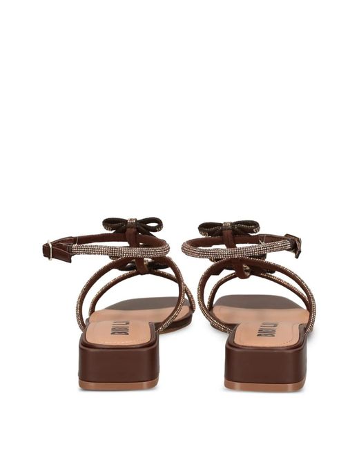 Bibi Lou Brown Poline Crystal-Embellished Sandals