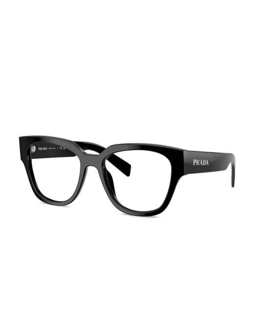 Prada Black Round Cat-Eye Glasses