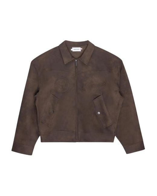 Aged logo-embroidered jacket Honor The Gift de hombre de color Brown