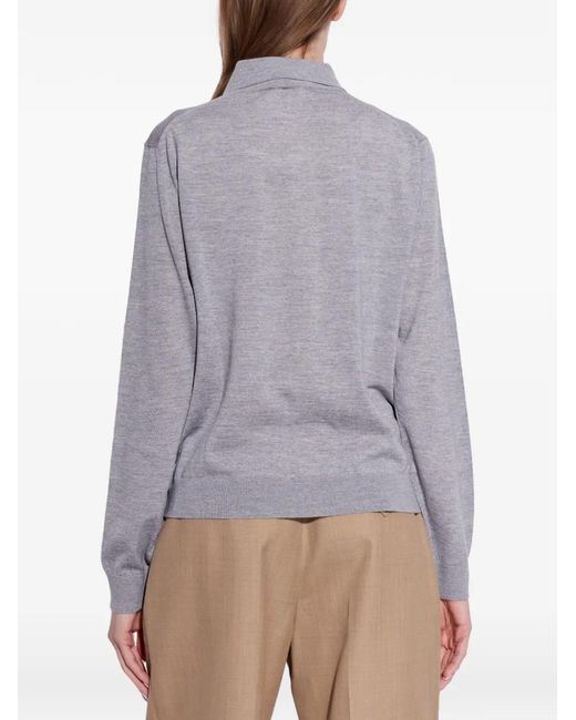 Versace Gray Cardigan À Logo Brodé