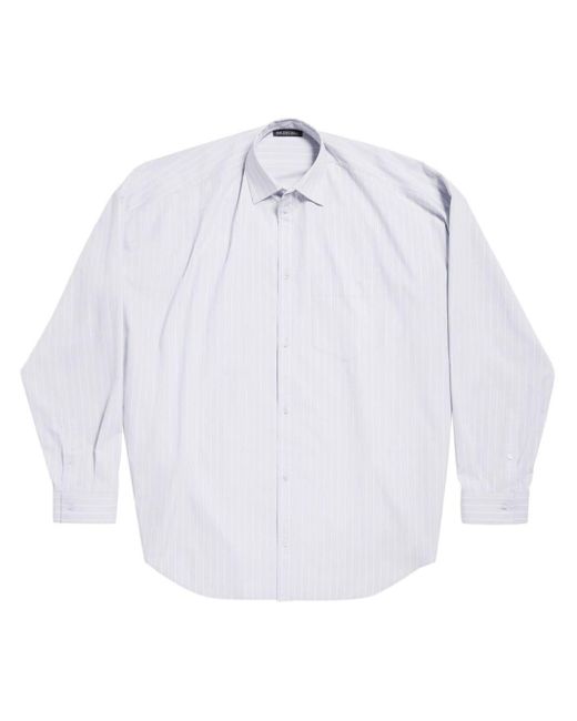 Balenciaga White Cocoon Striped Shirt
