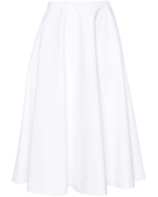 Valentino Garavani White Poplin Midi Skirt