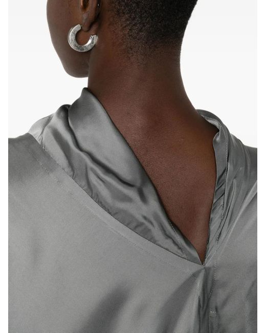 Abito Con Scollo Drappeggiato di Rick Owens in Gray