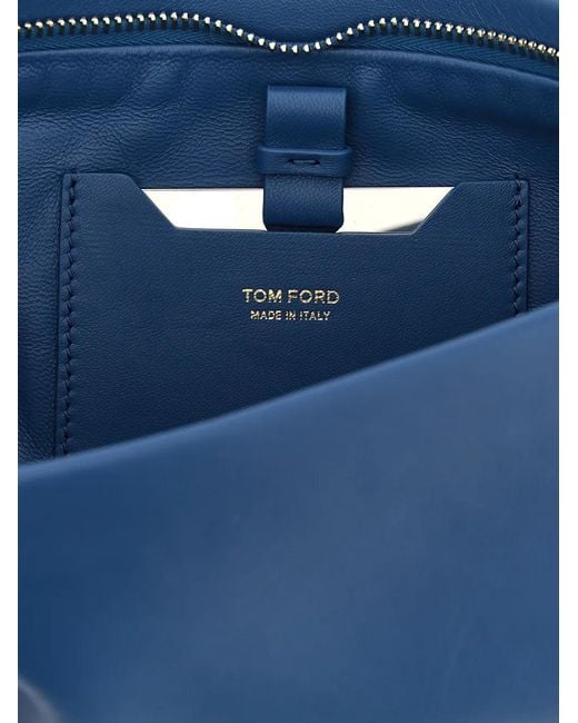 Tom Ford Blue Embossed Logo Bangle Clutch