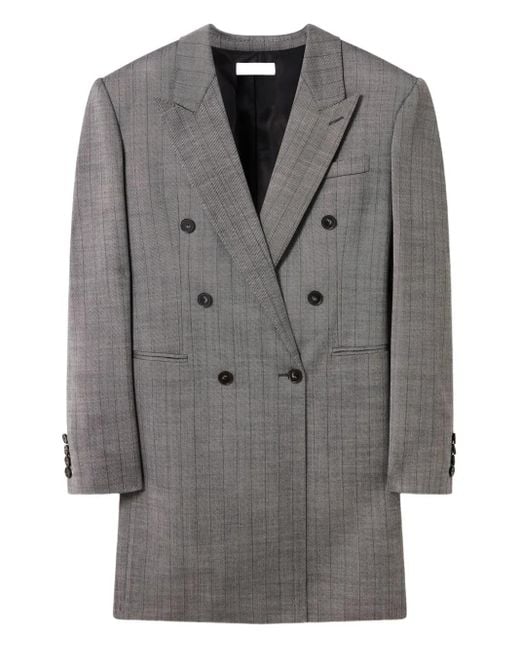 Stella McCartney Gray Pinstripe Double-Breasted Coat