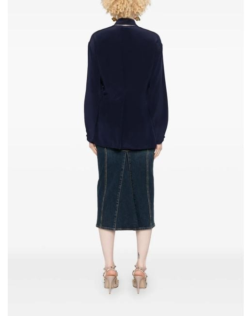Victoria Beckham スカーフディテール ブラウス Blue