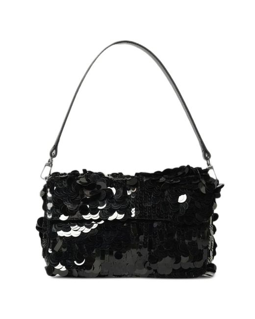 Staud Black Sequin-Embellished Tote Bag