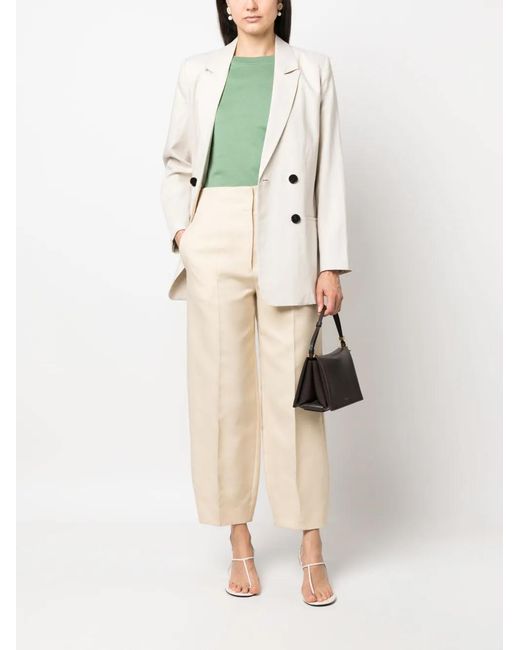 Gestuz Natural Double-Breasted Lyocell Blazer