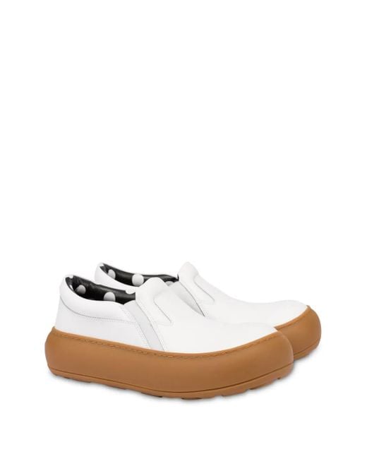 Moschino White Oversized-Sole Trainers