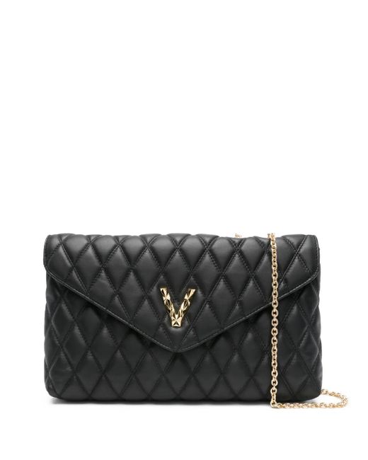 Borsa A Spalla Con Logo di Via Roma 15 in Black