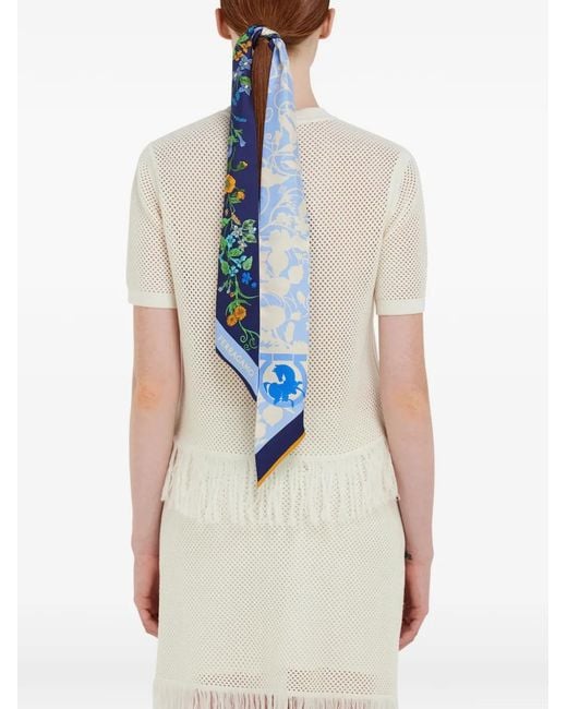 Ferragamo Blue Pegasus Print Bandeau