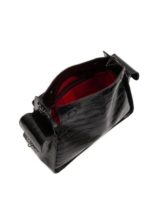 Bolso de hombro Anne Hobo con eslabón de cadena Isla de color Black