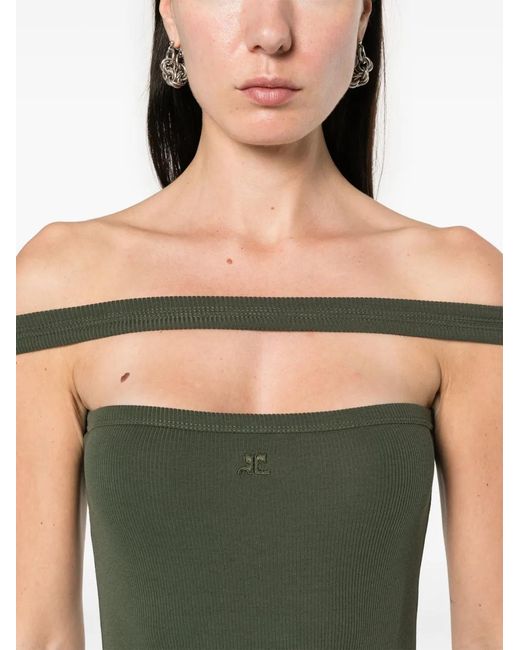 Courreges Hyperbole 90's Maxi-Jurk in het Green