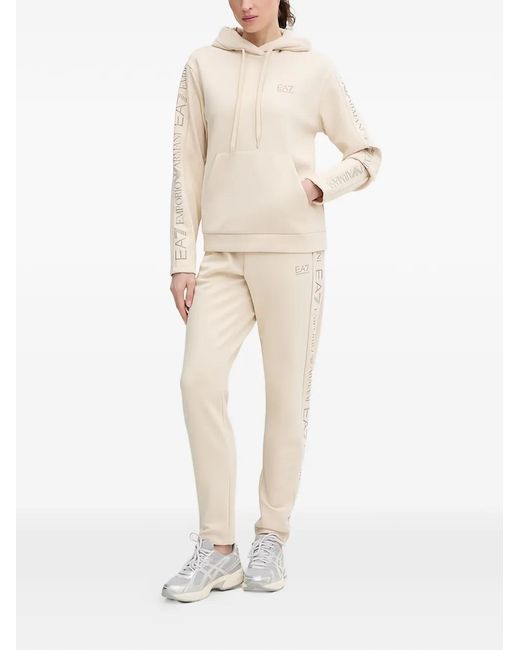 EA7 Natural Logo-Print Tracksuit