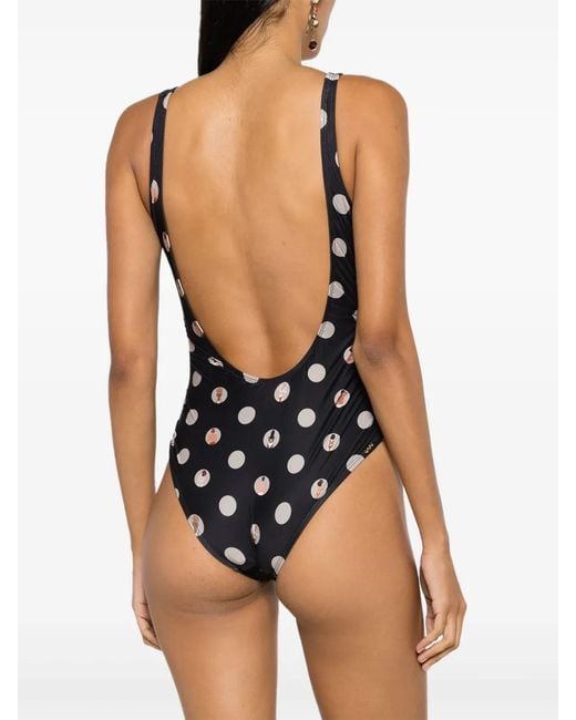 Amir Slama Black Graphic-Print One-Piece Swimsuit