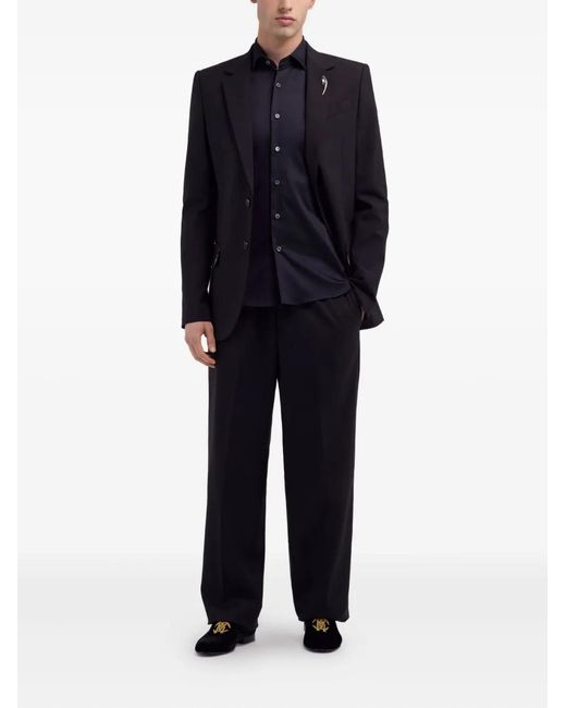 Roberto Cavalli Black Single-Breasted Blazer for men