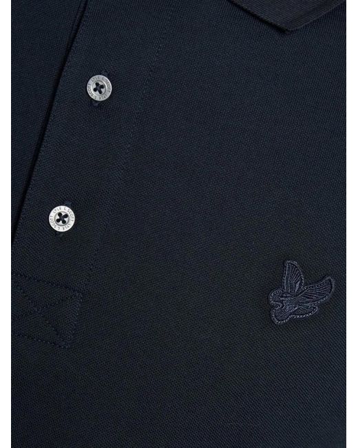 Lyle & Scott Blue Embroidered Logo Polo Shirt for men