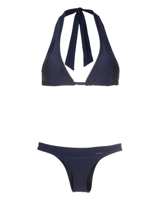 Bikini Triangular Con Cuello Halter Amir Slama de color Blue
