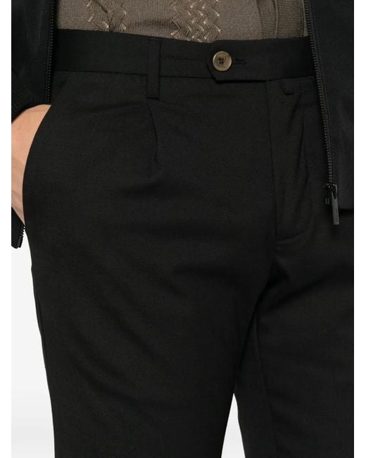 Myths Black Pleated Turn-Up Trousers for men