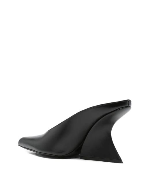 Mugler Black 100Mm Sculpted Heel Pointed-Toe Heeled Mules