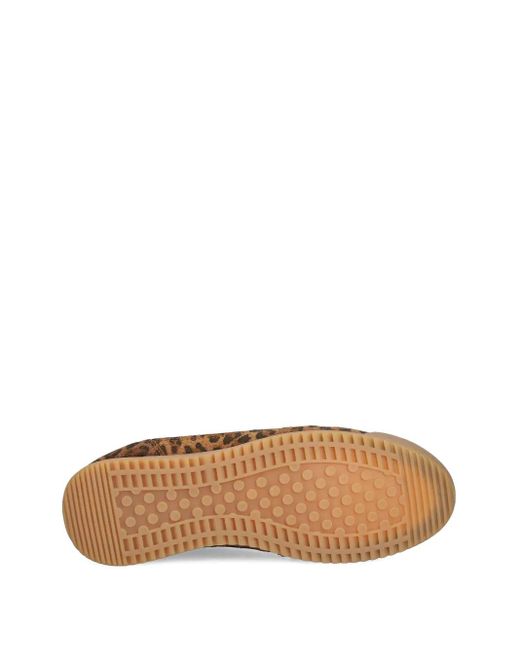 Twinset Brown Leopard-Print Panelled Sneakers