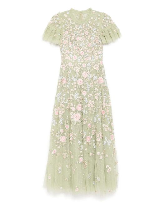 Abito Con Ricamo A Fiori di Needle & Thread in White