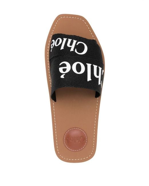 Sandalias con correas del logo Chloé de color Black