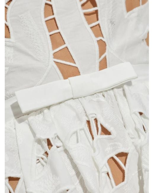 Self-Portrait White Bow-Detail Dress