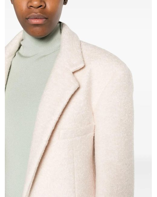 Blanca Vita White Notched-Lapels Textured-Finish Blazer