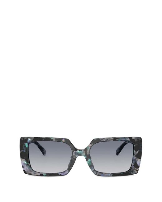 COACH Gray Rivet Oversized Rectangle-Frame Sunglasses