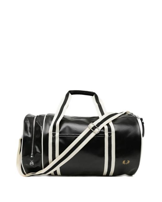 Fred Perry Black Barrel Bag for men