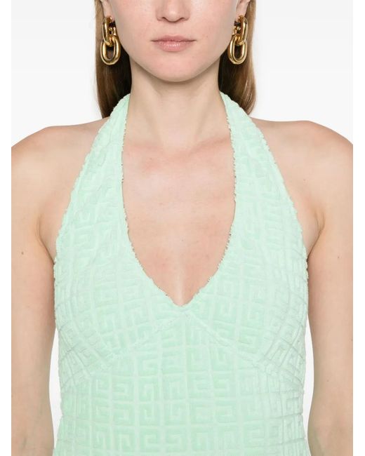 Givenchy Green 4G-Motif Halterneck Dress