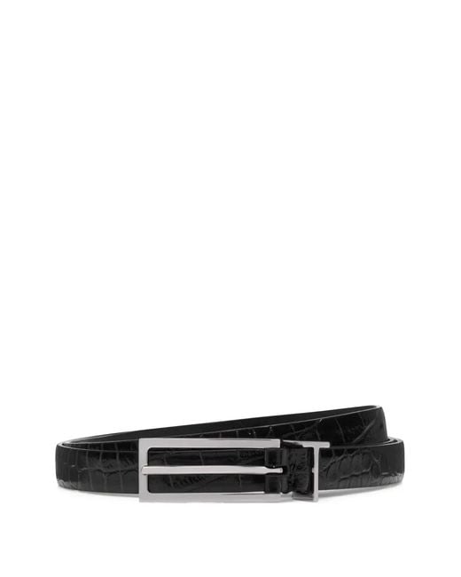 Tom Ford White Crocodile-Embossed Belt for men