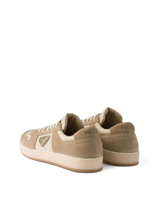 Prada Brown Downtown Re-Nylon And Suede Sneakers for men
