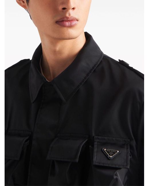Veste Re-Nylon à poches multiples Prada pour homme en coloris Black