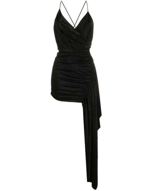 Alexandre Vauthier Black Asymmetric-Draped Minidress