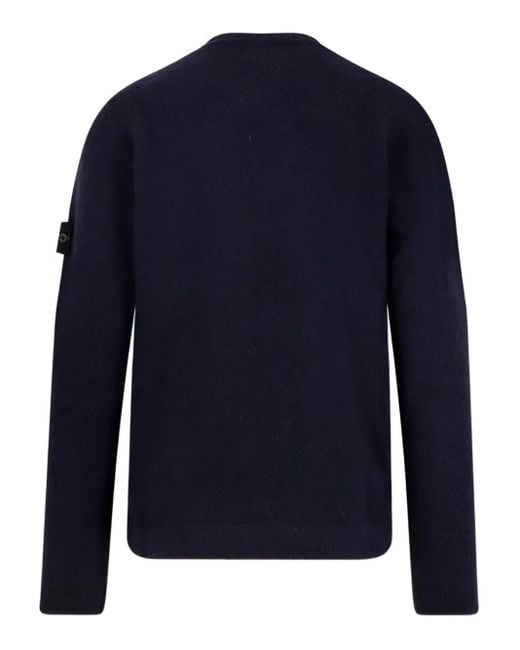 Stone Island Blue "Winter Cotton" Crew Neck for men
